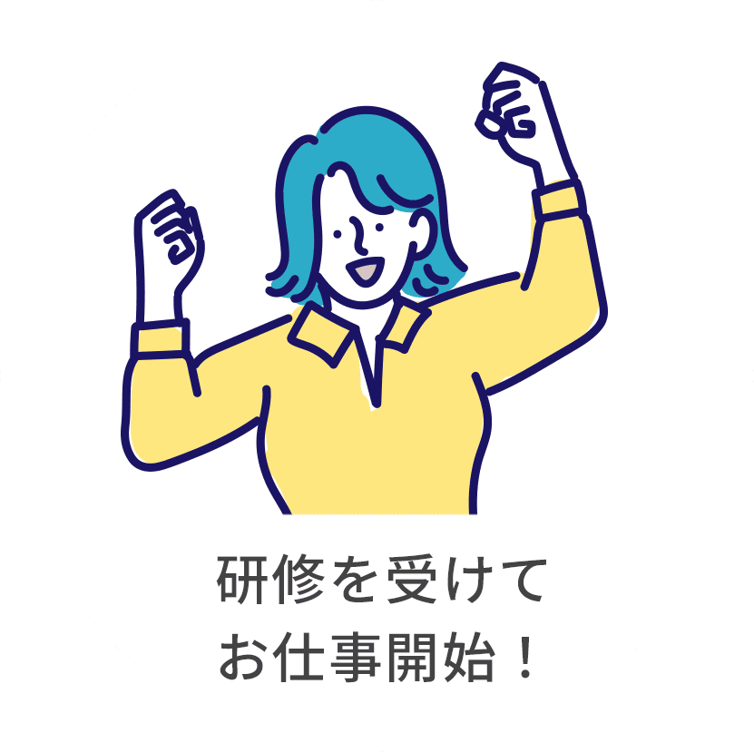 研修を受けてお仕事開始